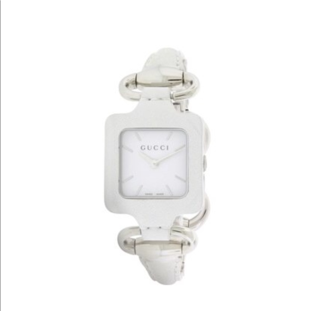 White leather Gucci watch